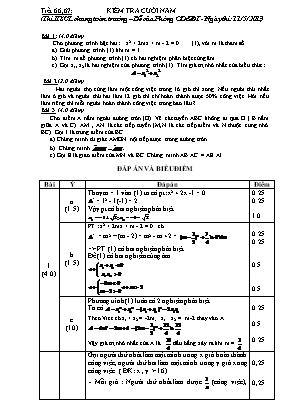 Giáo án Toán Lớp 9 - Tiết 66+67 Kiểm tra cuối năm
